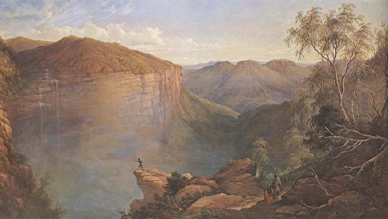 JH Carse THe Weatherboard Falls,Blue Mountains